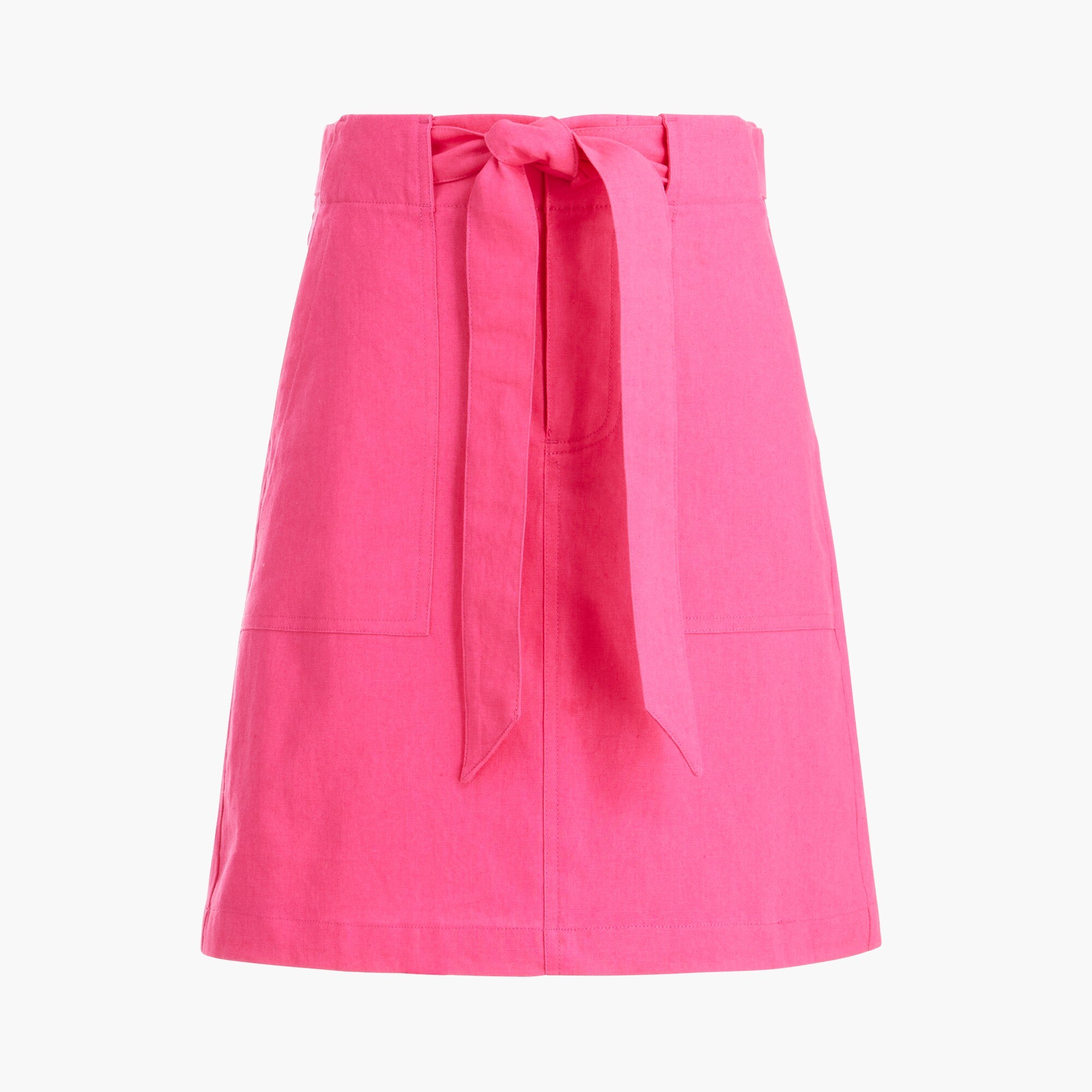 linen-cotton blend utility skirt for women