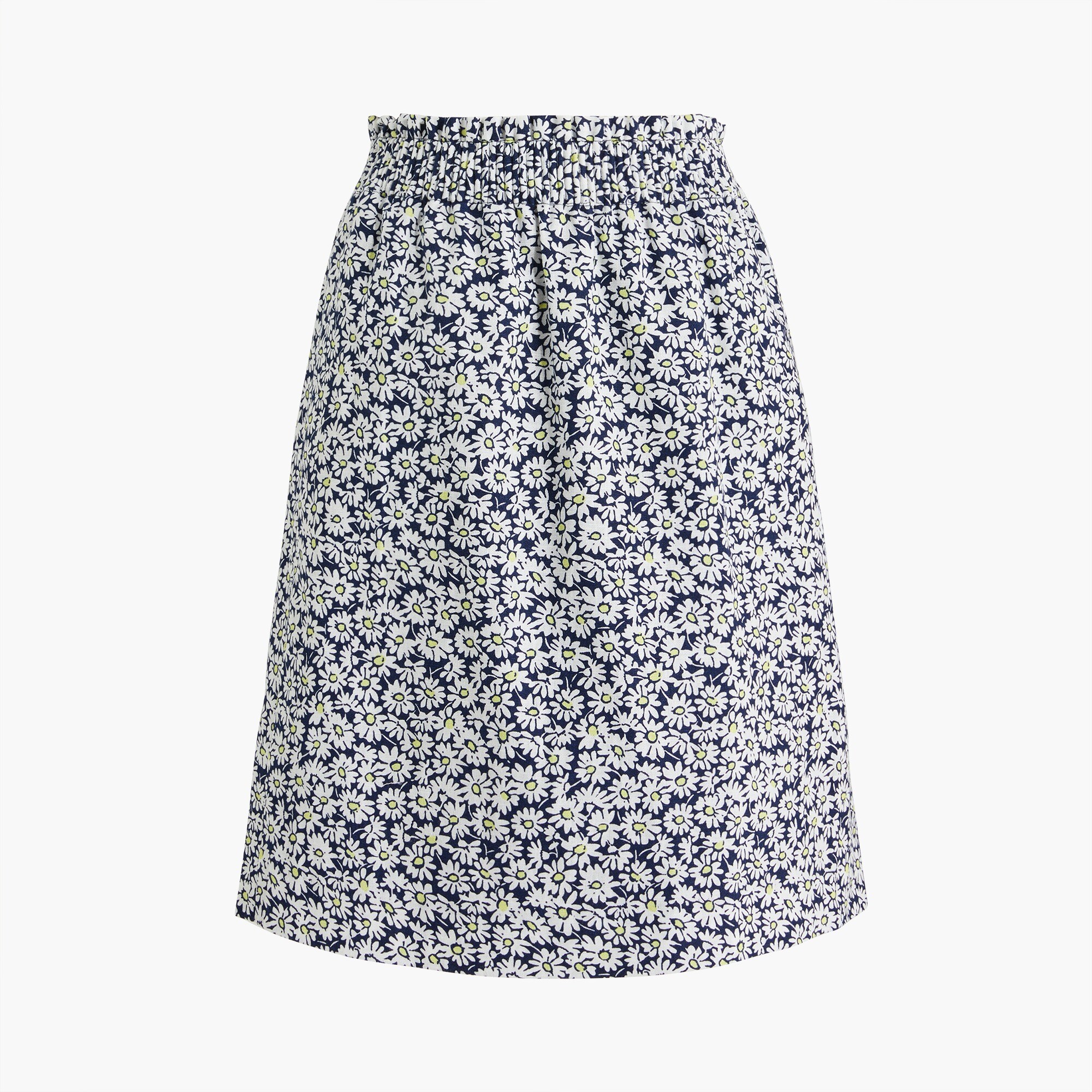 linen-cotton blend city skirt for women