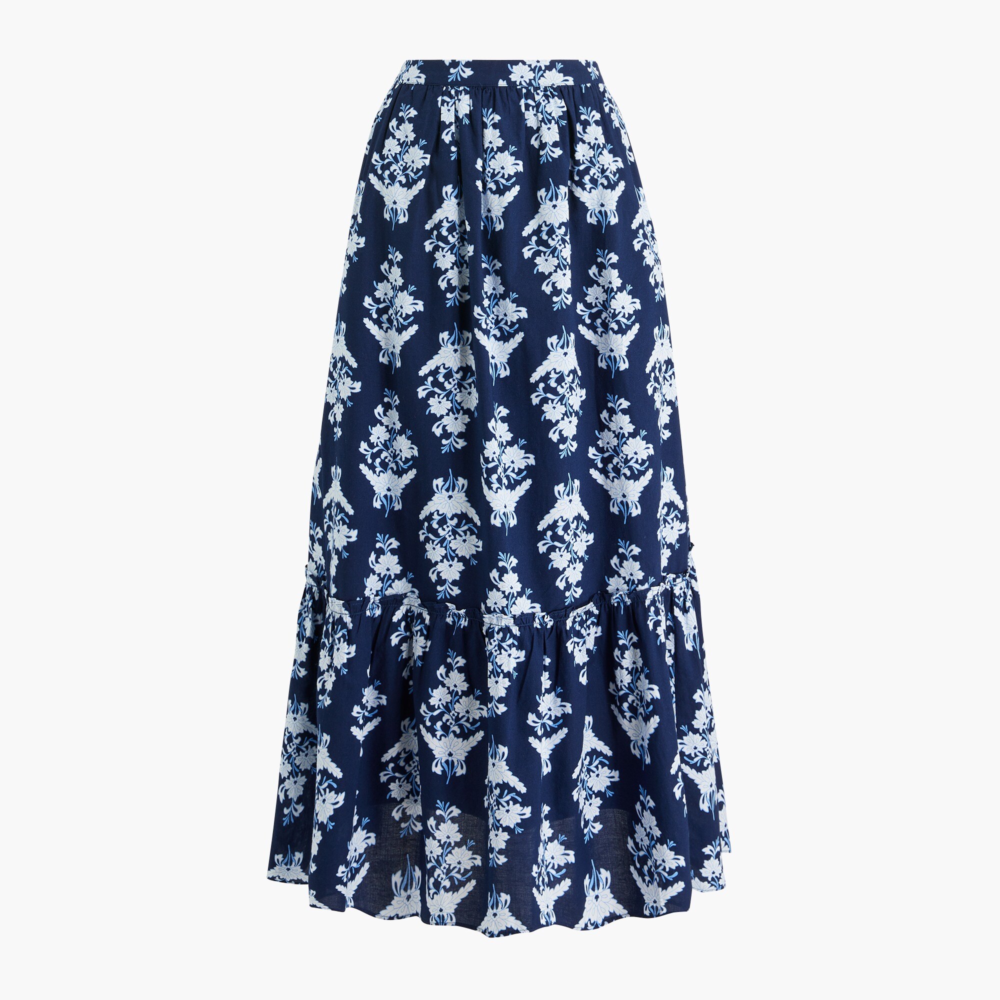 ruffle flounce maxi skirt for women
