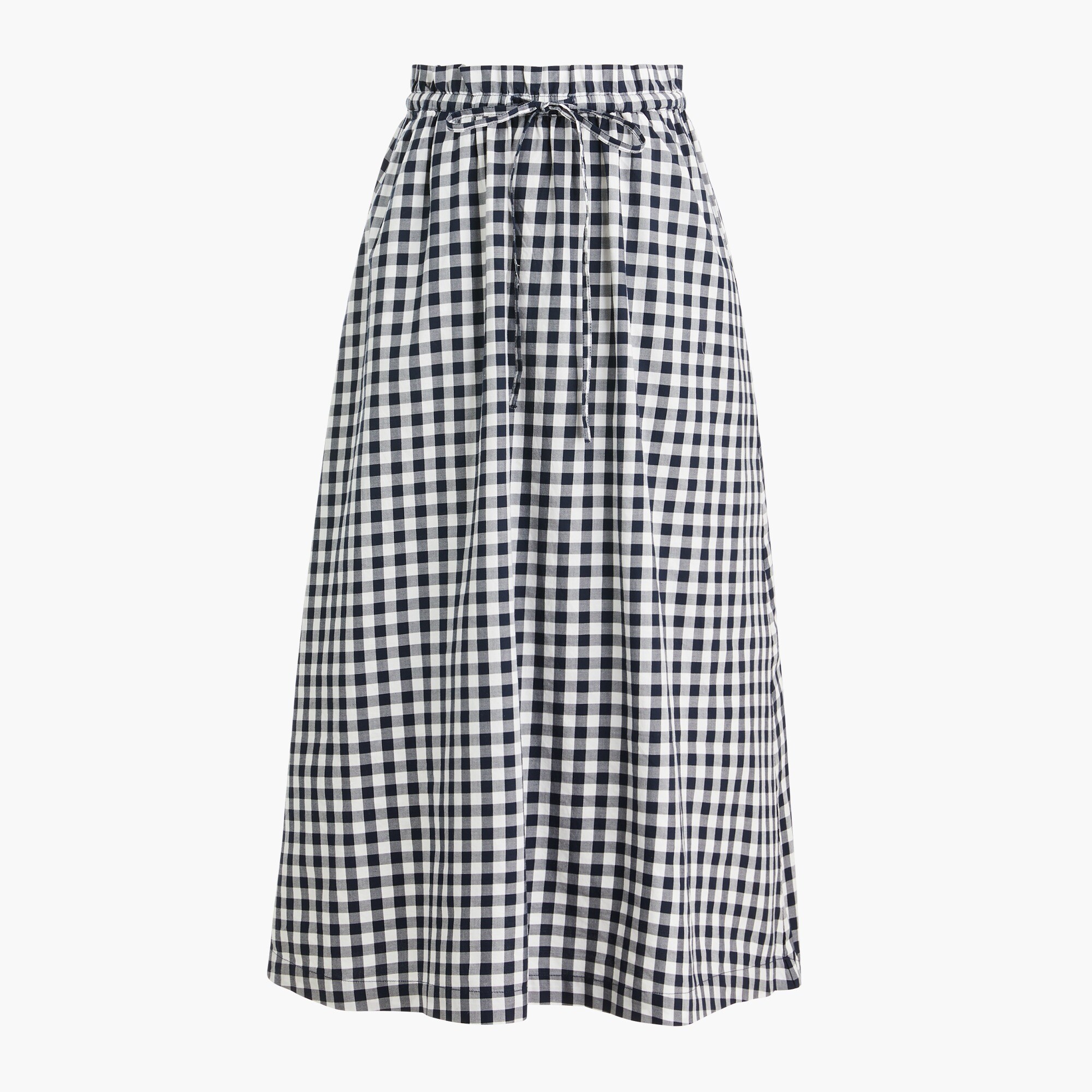paper-bag pull-on midi skirt for women