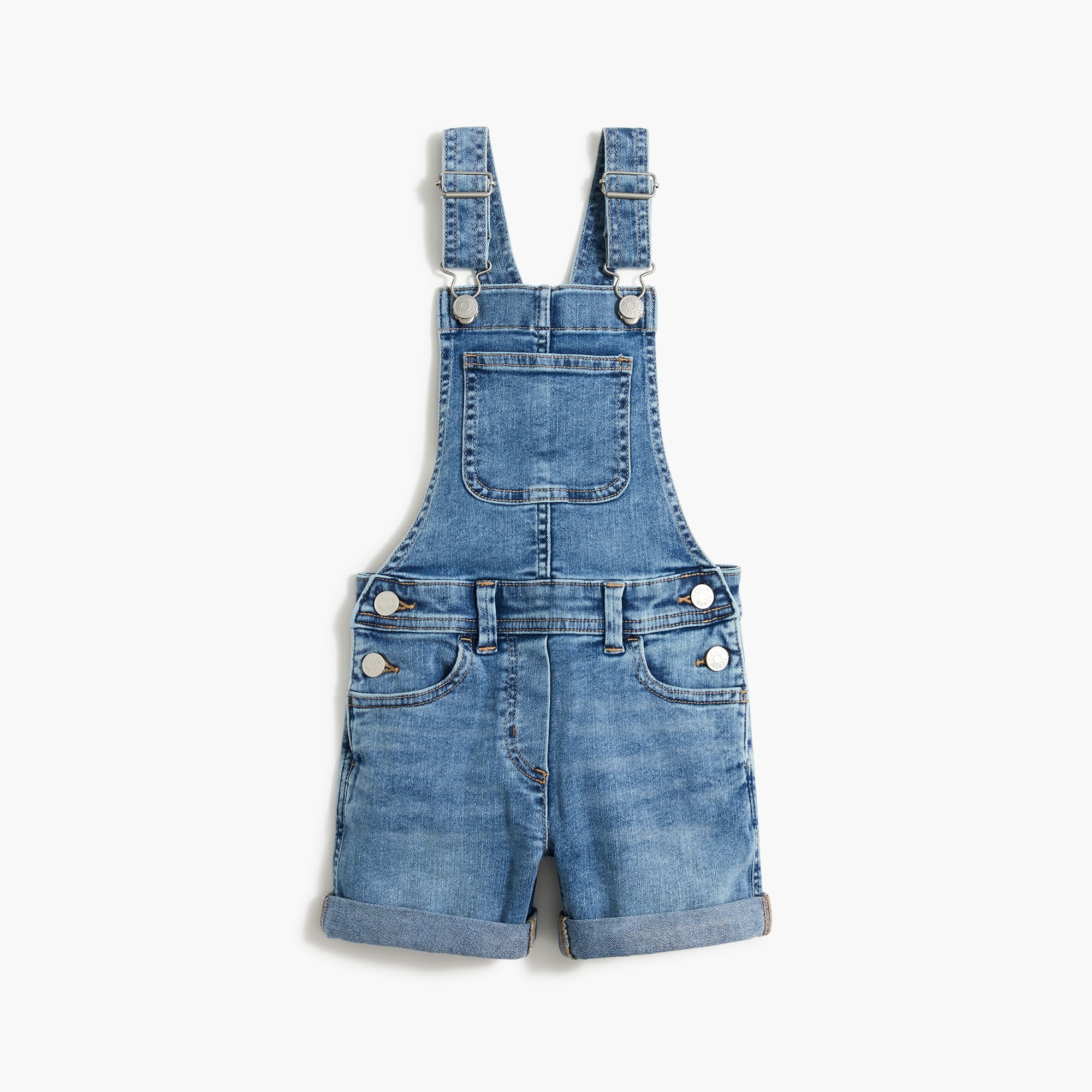 Girls' denim short overalls