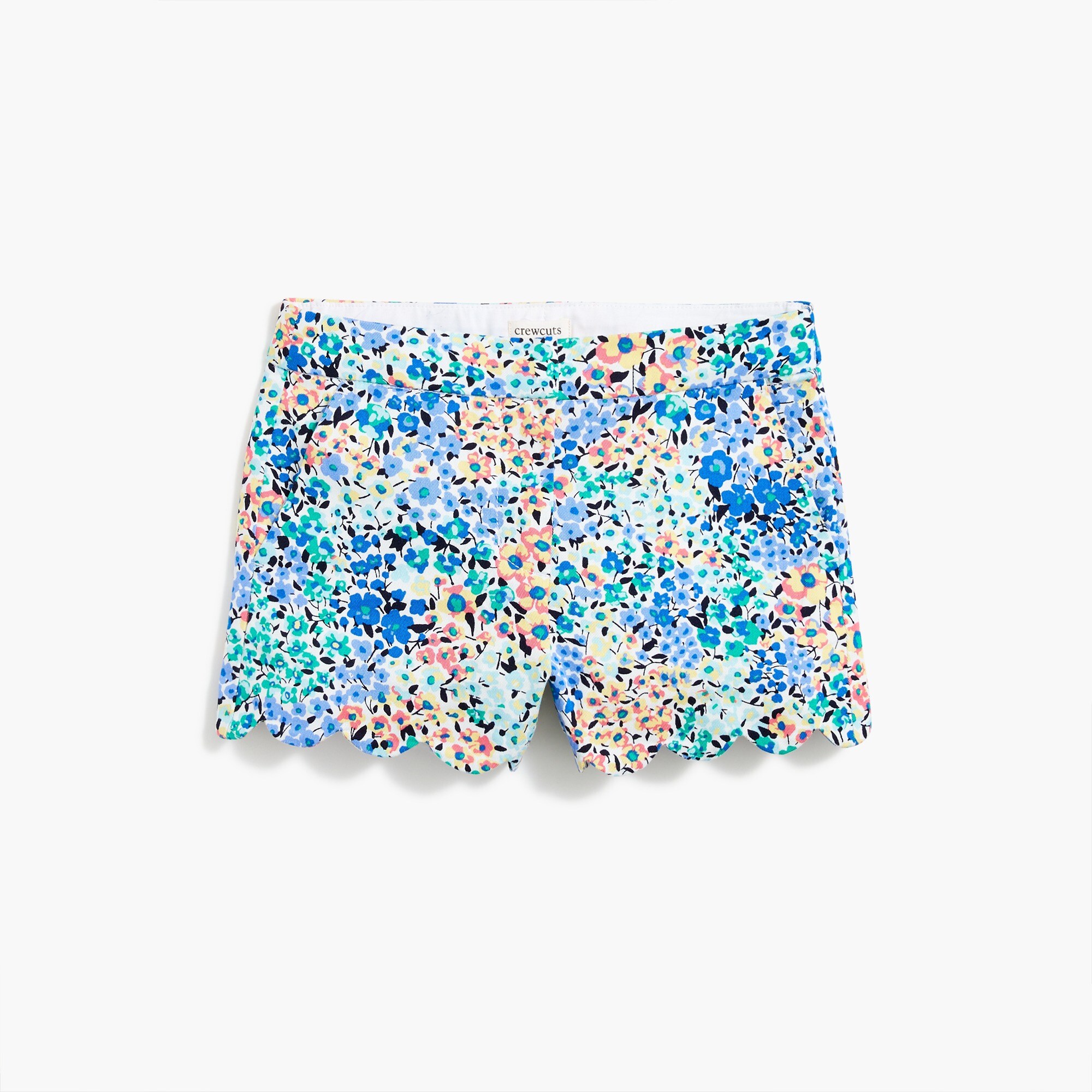 Girls' floral short with scalloped hem