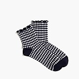 Gingham ruffle ankle socks