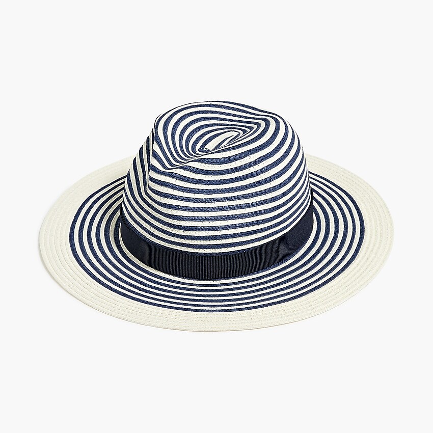 factory: printed packable straw hat for women, right side, view zoomed