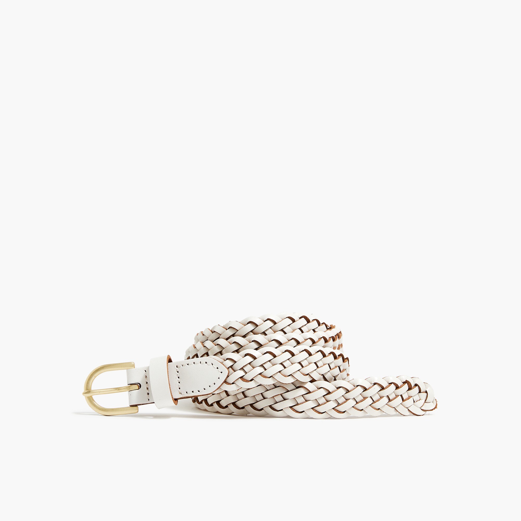 Skinny braided leather belt