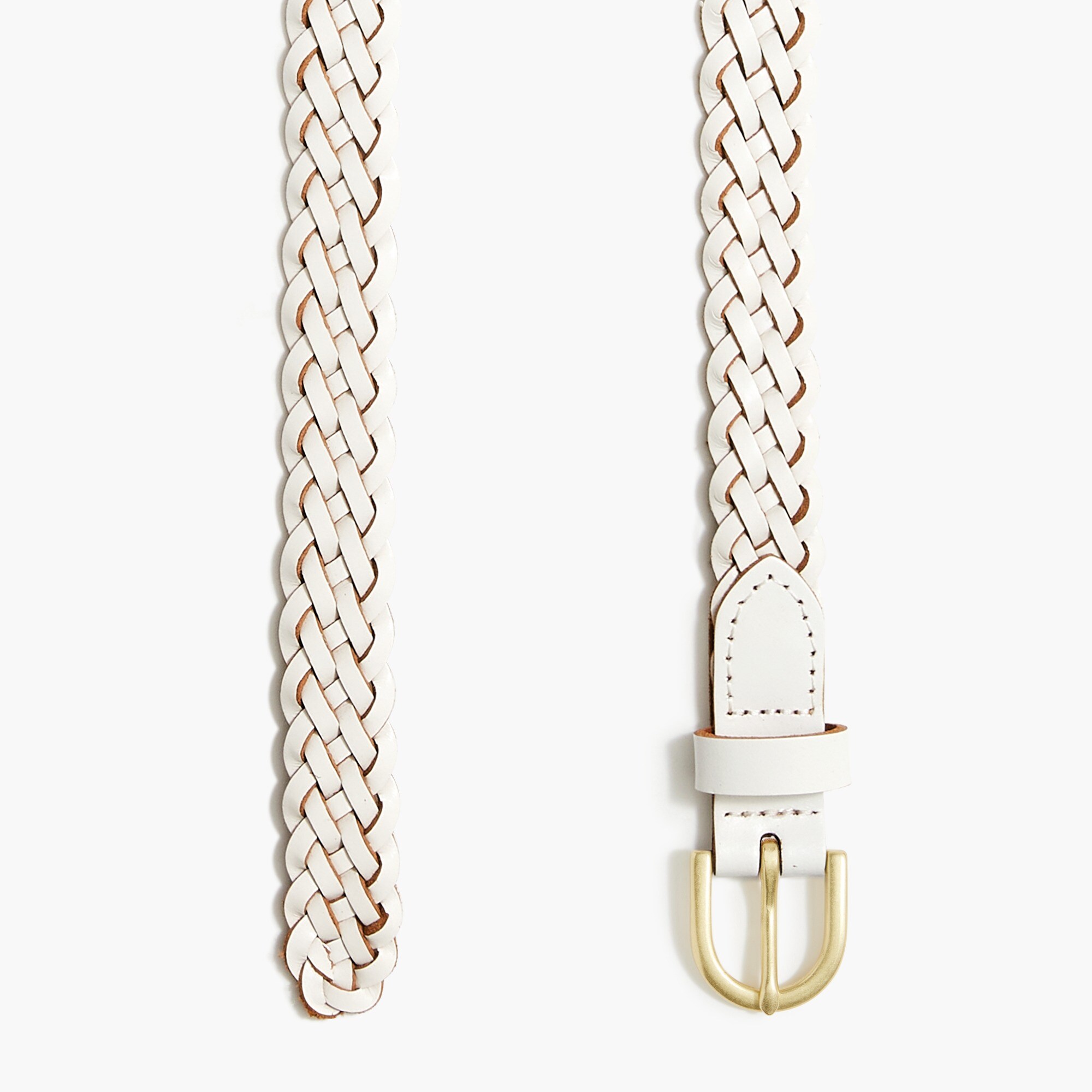 Skinny braided leather belt