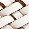 Skinny braided leather belt WHITE factory: skinny braided leather belt for women