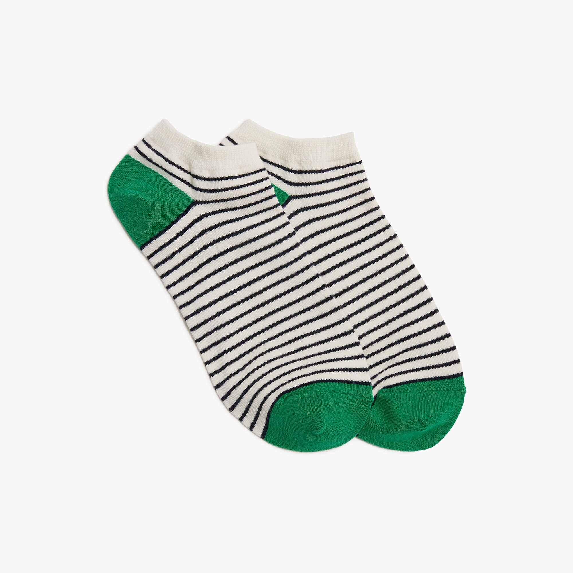 factory: mariner stripe ankle socks for women, right side, view zoomed