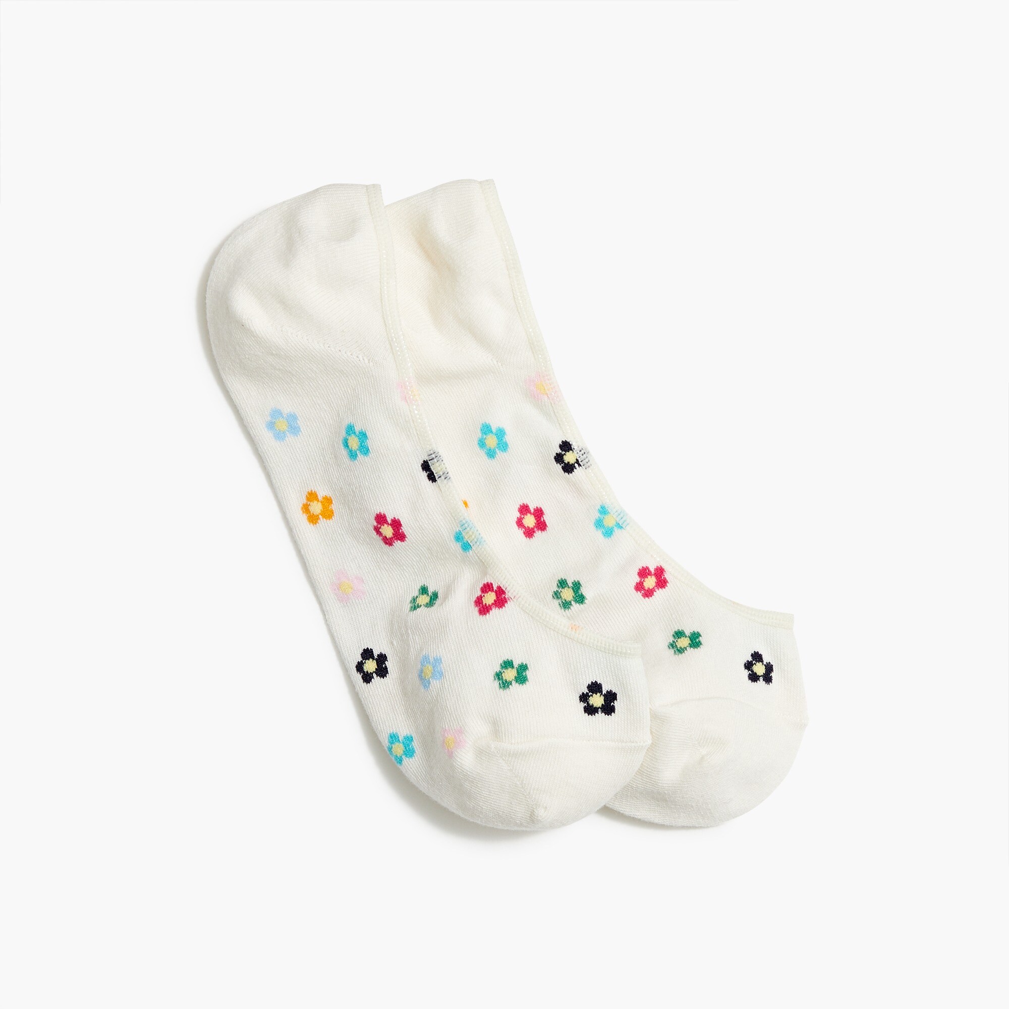 Multicolor daisies no-show socks