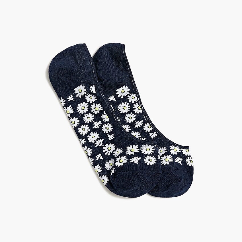 factory: exploded daisies no-show socks for women, right side, view zoomed