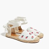 Printed lace-up d'Orsay espadrille sandals