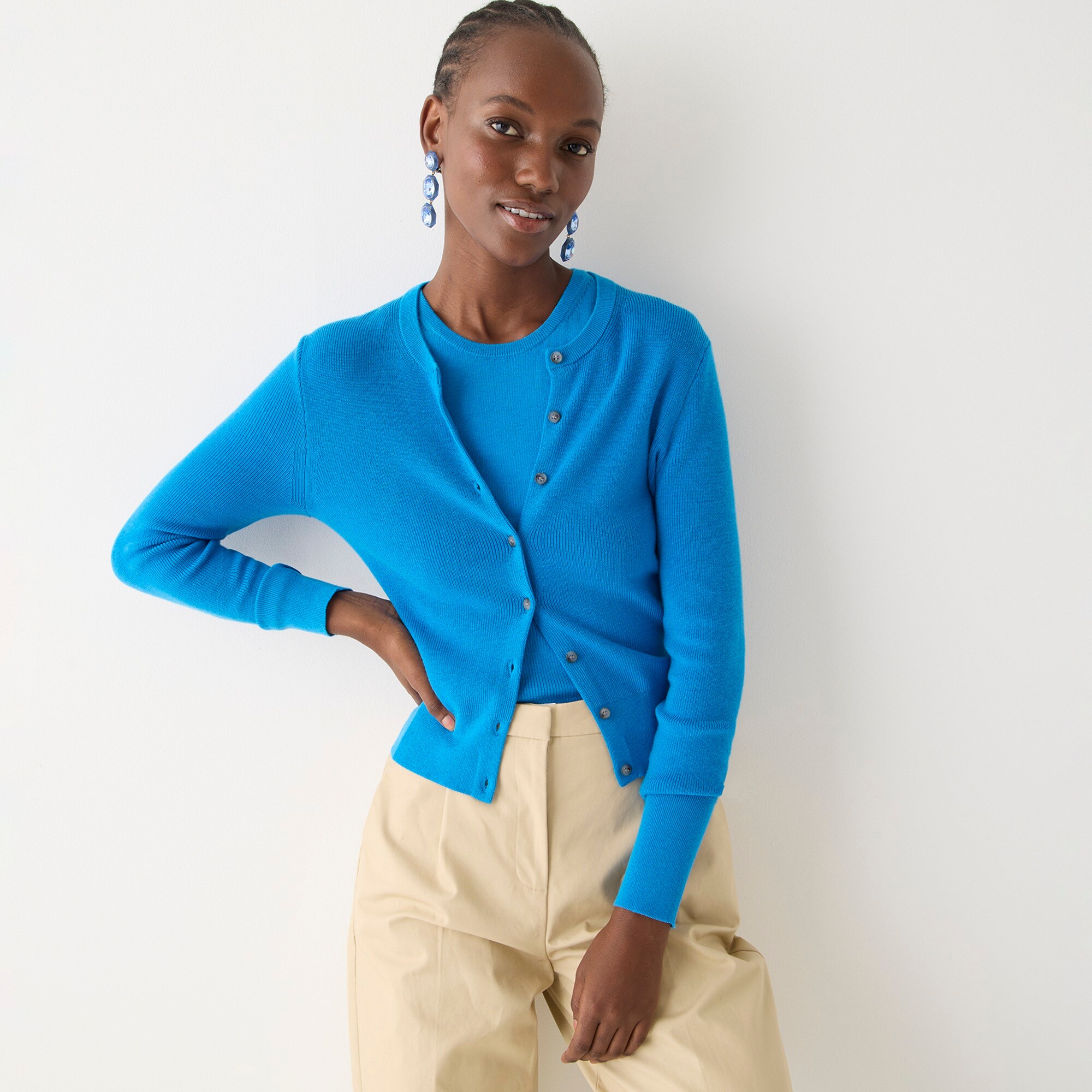womens New ribbed Jackie cardigan sweater