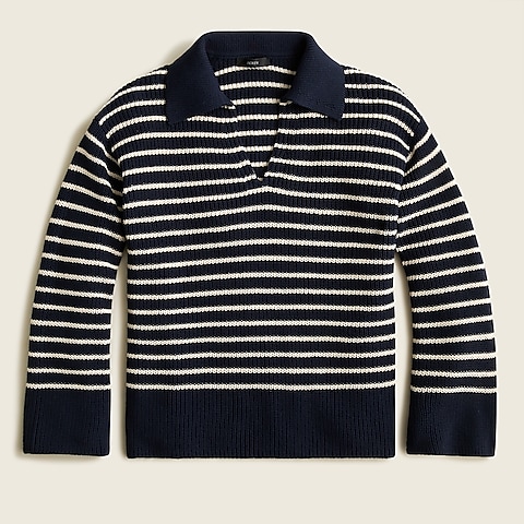  Relaxed collared sweater in stripe
