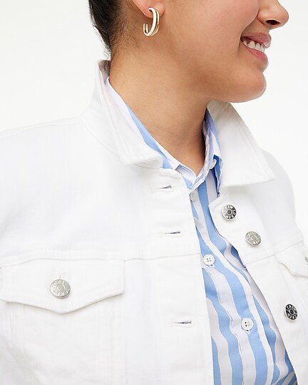 Factory: Classic White Denim Jacket For Women