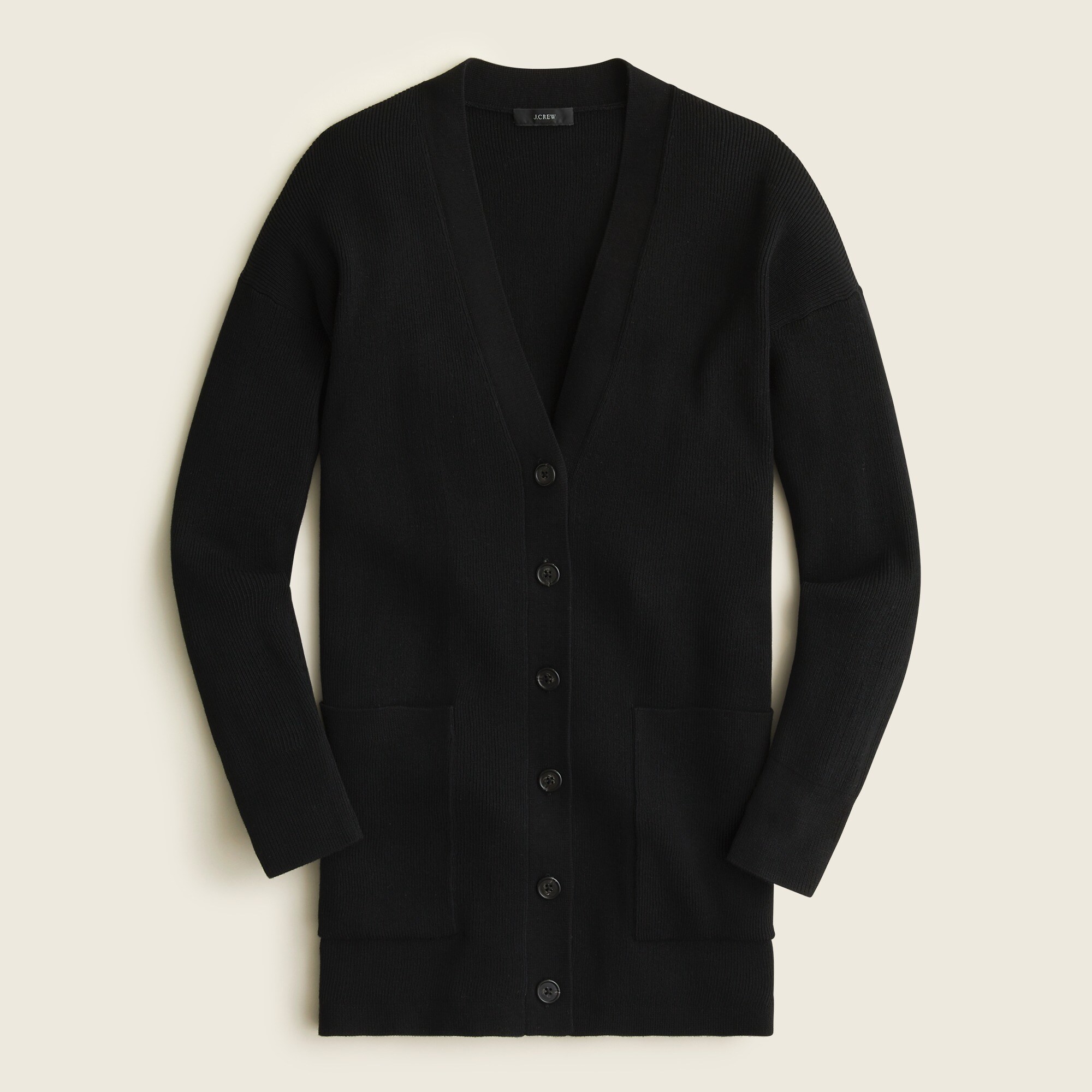 Ribbed long cardigan sweater