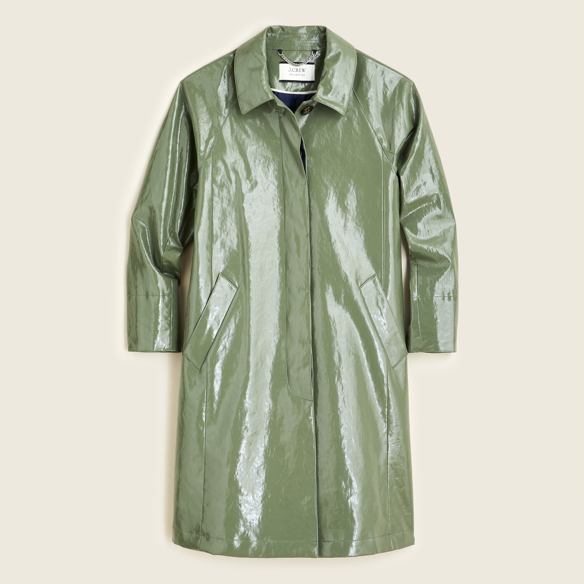 Collection lightweight trench coat in laminated linen