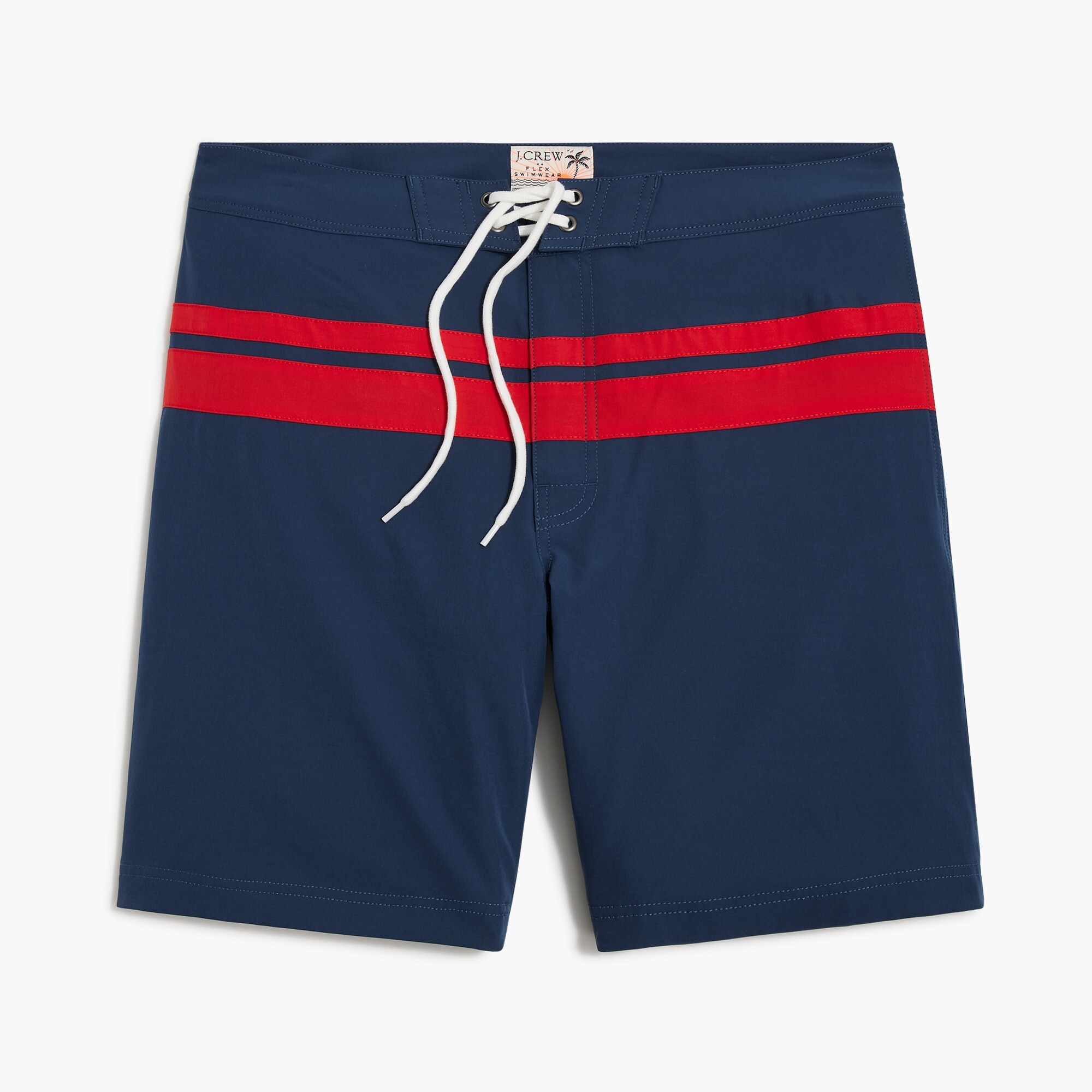9" striped swim trunk