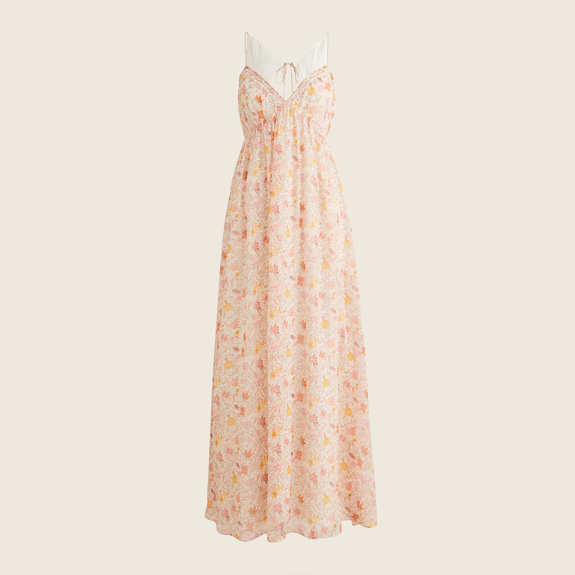 Open-back silk maxi dress in Liberty® Garden of Life fabric