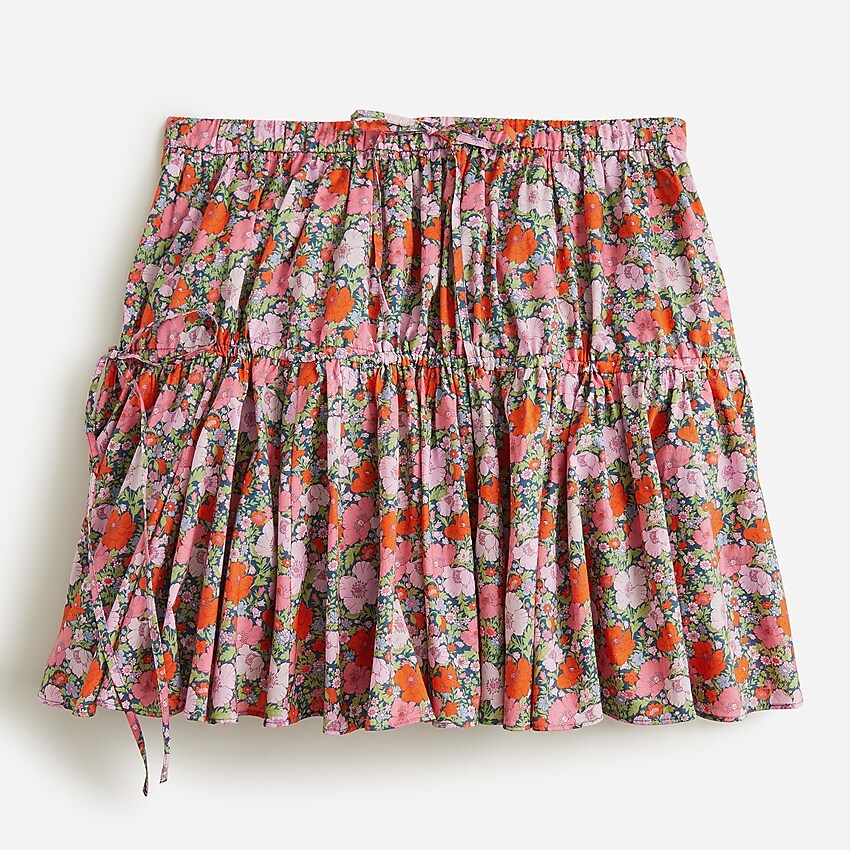 J.Crew: Tiered Organic Cotton Mini Skirt In Liberty® Meadow Song Floral ...