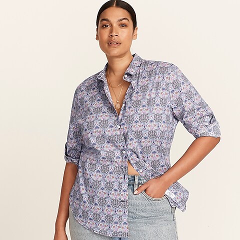  Slim-fit organic cotton shirt in Liberty® Club Nouveau floral