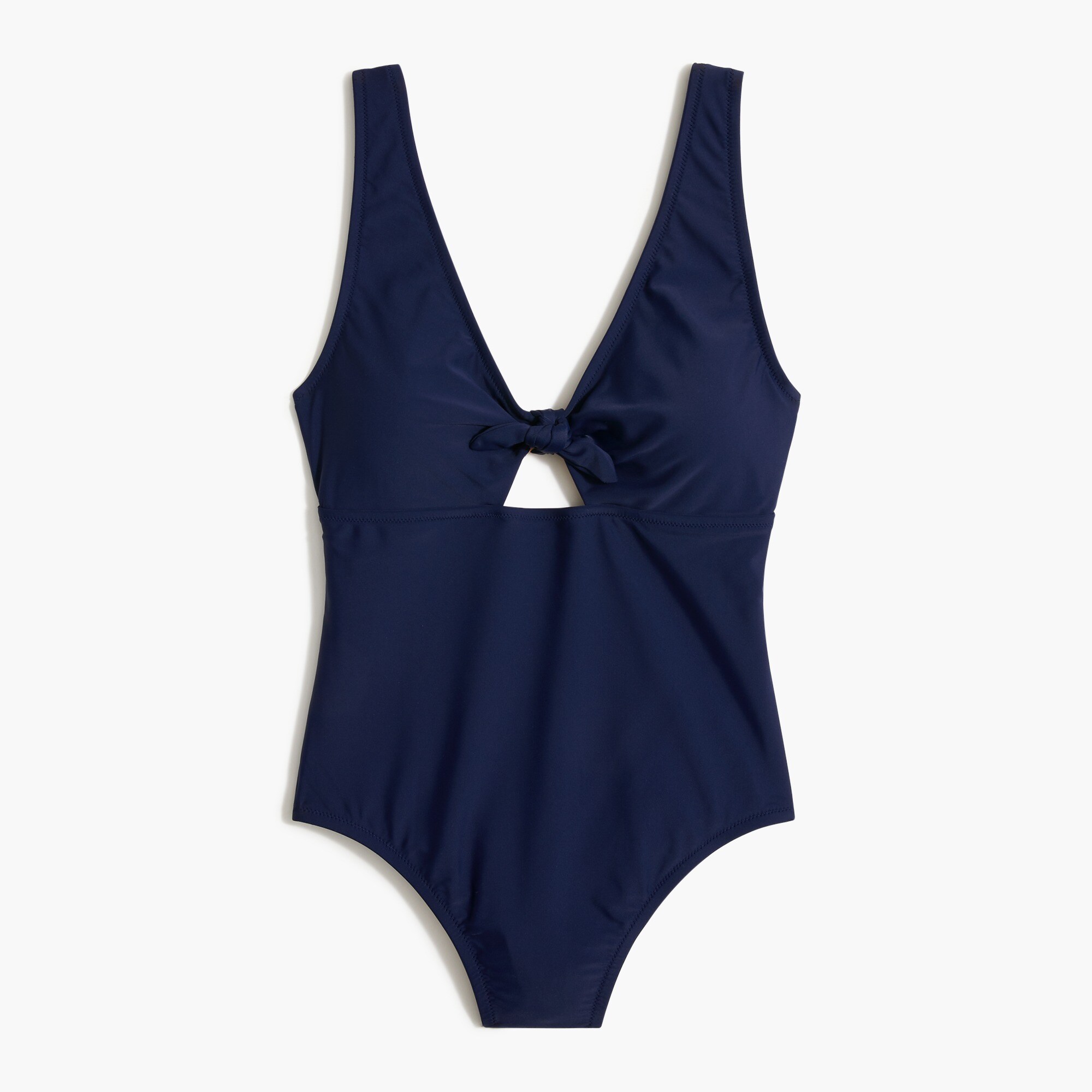Cutout one-piece swimsuit with bow