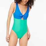 One-piece cutout swimsuit with bow