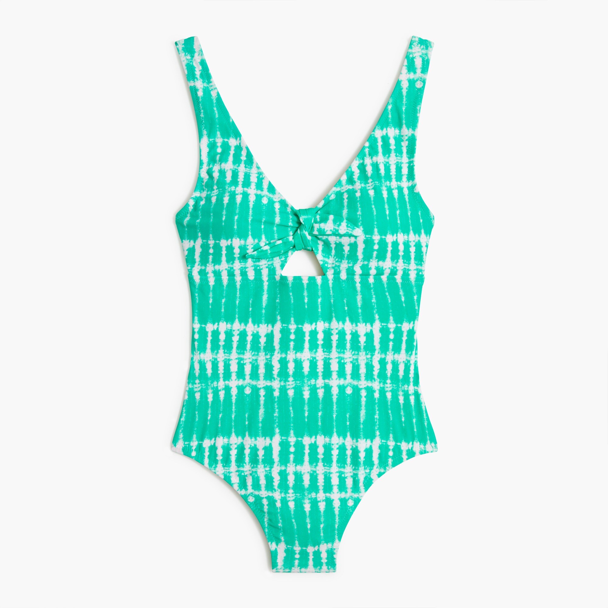 Tie-dyed cutout one-piece swimsuit with bow