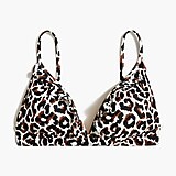 Leopard ruffle french bikini top