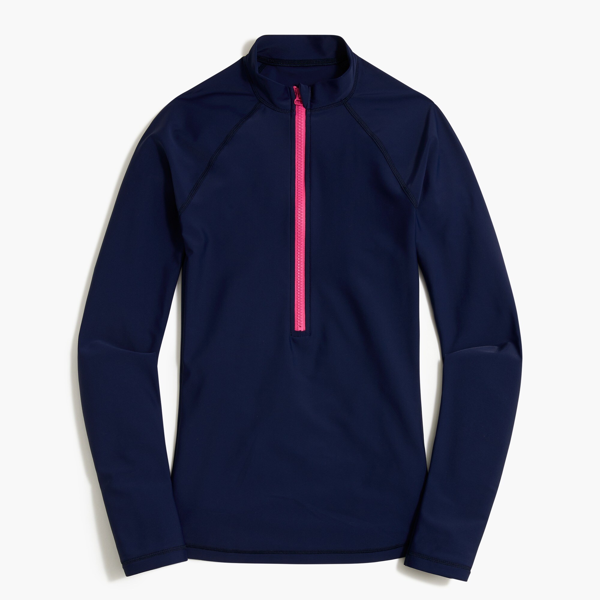 long-sleeve rash guard with front zip for women