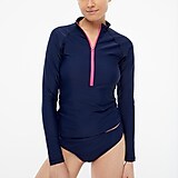 Long-sleeve rash guard with front zip