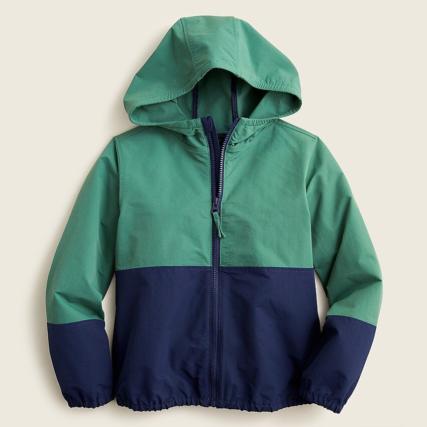 j.crew: boys' windbreaker in colorblock for boys, right side, view zoomed