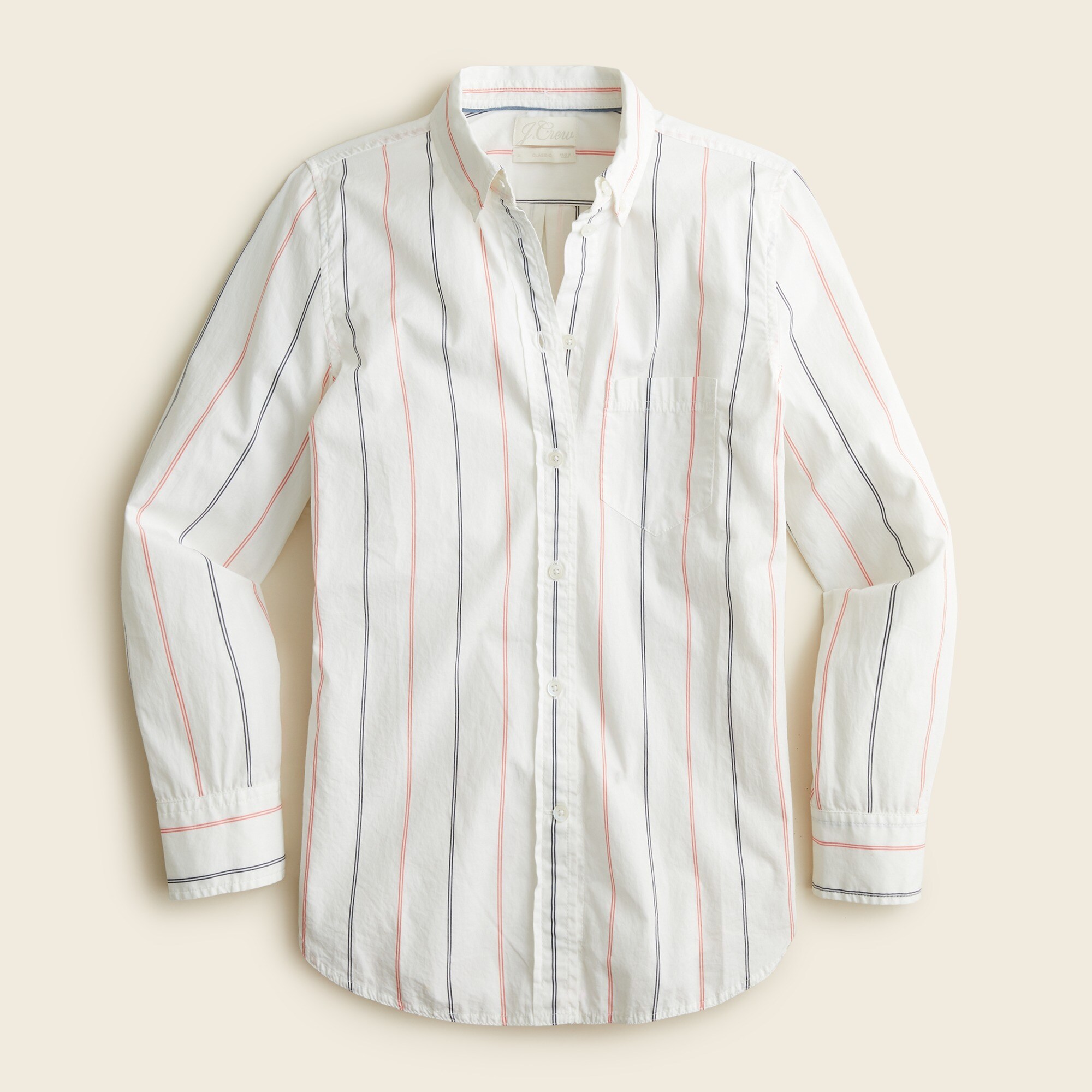 Classic-fit Washed Cotton Poplin Shirt In Sleepaway Stripe For