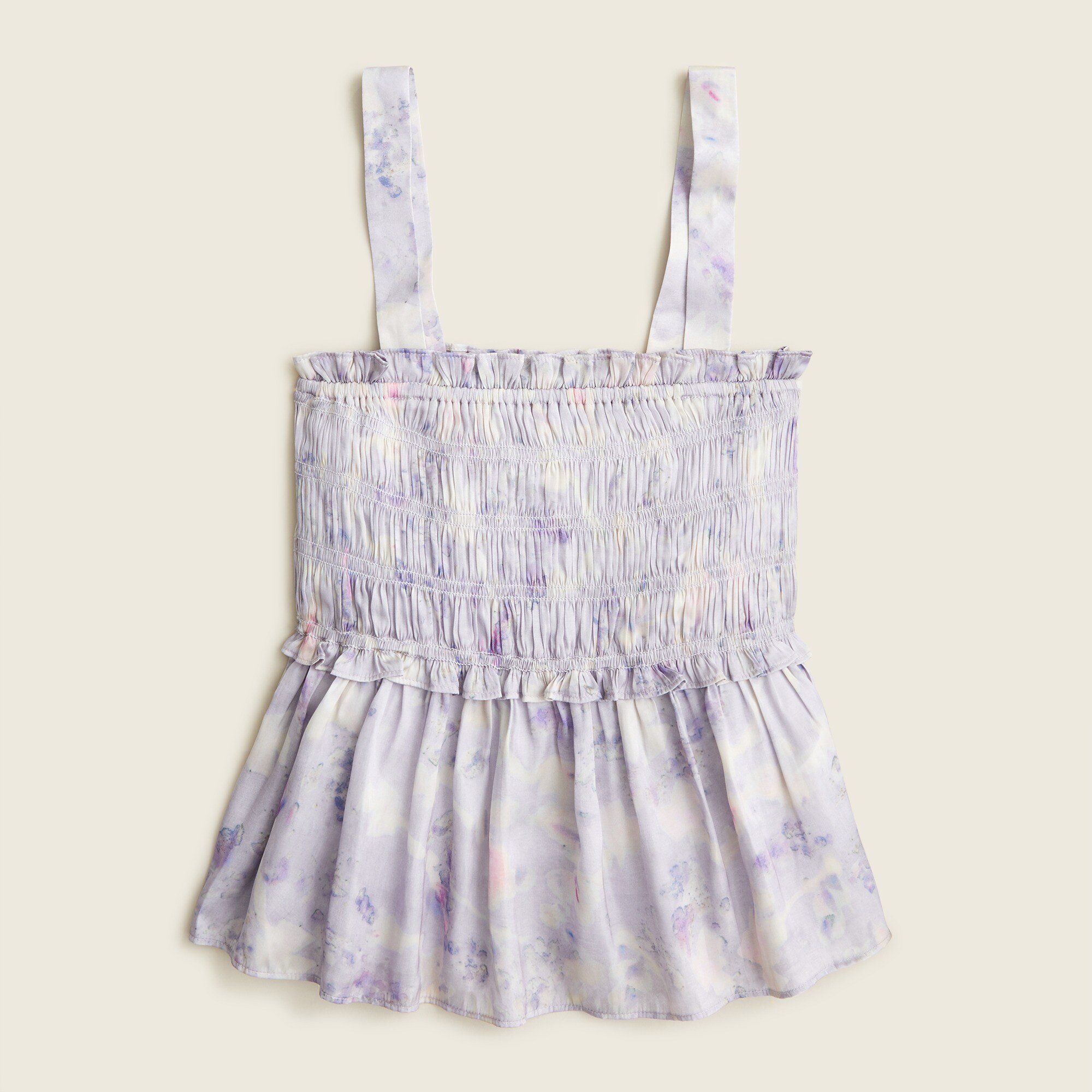 Flora Obscura X J.Crew featherweight satin tank top in lavender fields