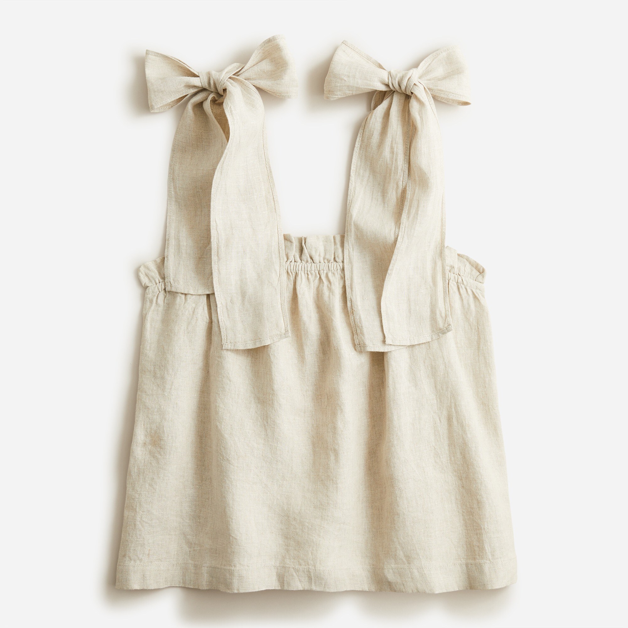 Tie-shoulder linen tank top
