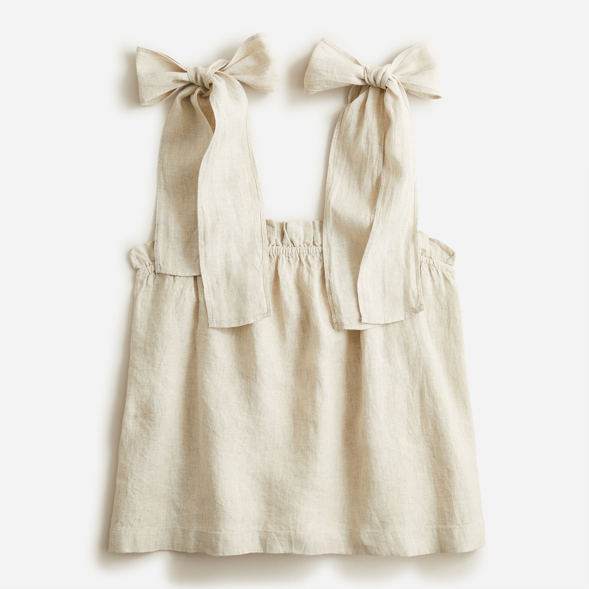 Tie-shoulder linen tank top
