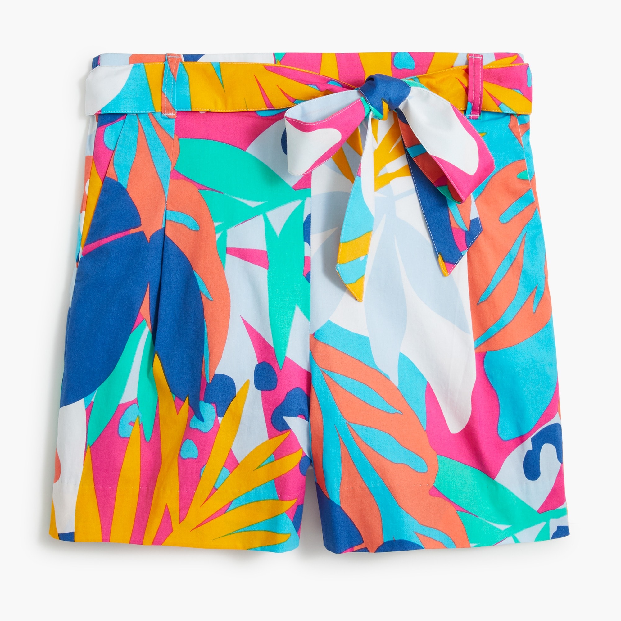 Daisy Print Cotton-blend Poplin Tie-waist Short For Women | Factory