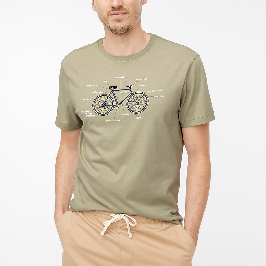 factory: bicycle graphic tee for men, right side, view zoomed