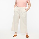 Linen-cotton wide-leg paper-bag pant