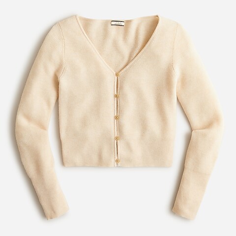 womens Featherweight cashmere cropped cardigan sweater