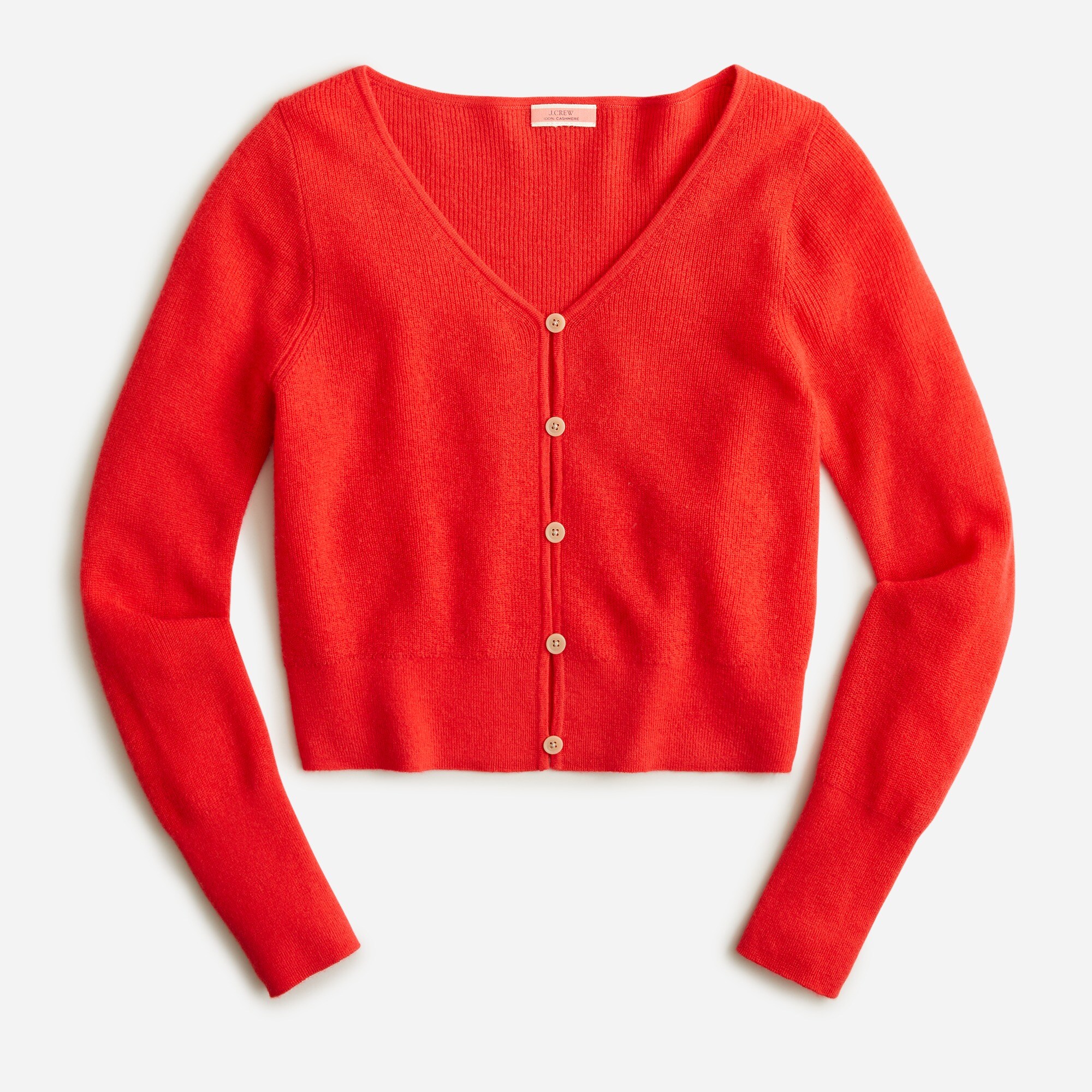 Featherweight cashmere cropped cardigan sweater