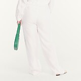 Full-length linen-blend pant