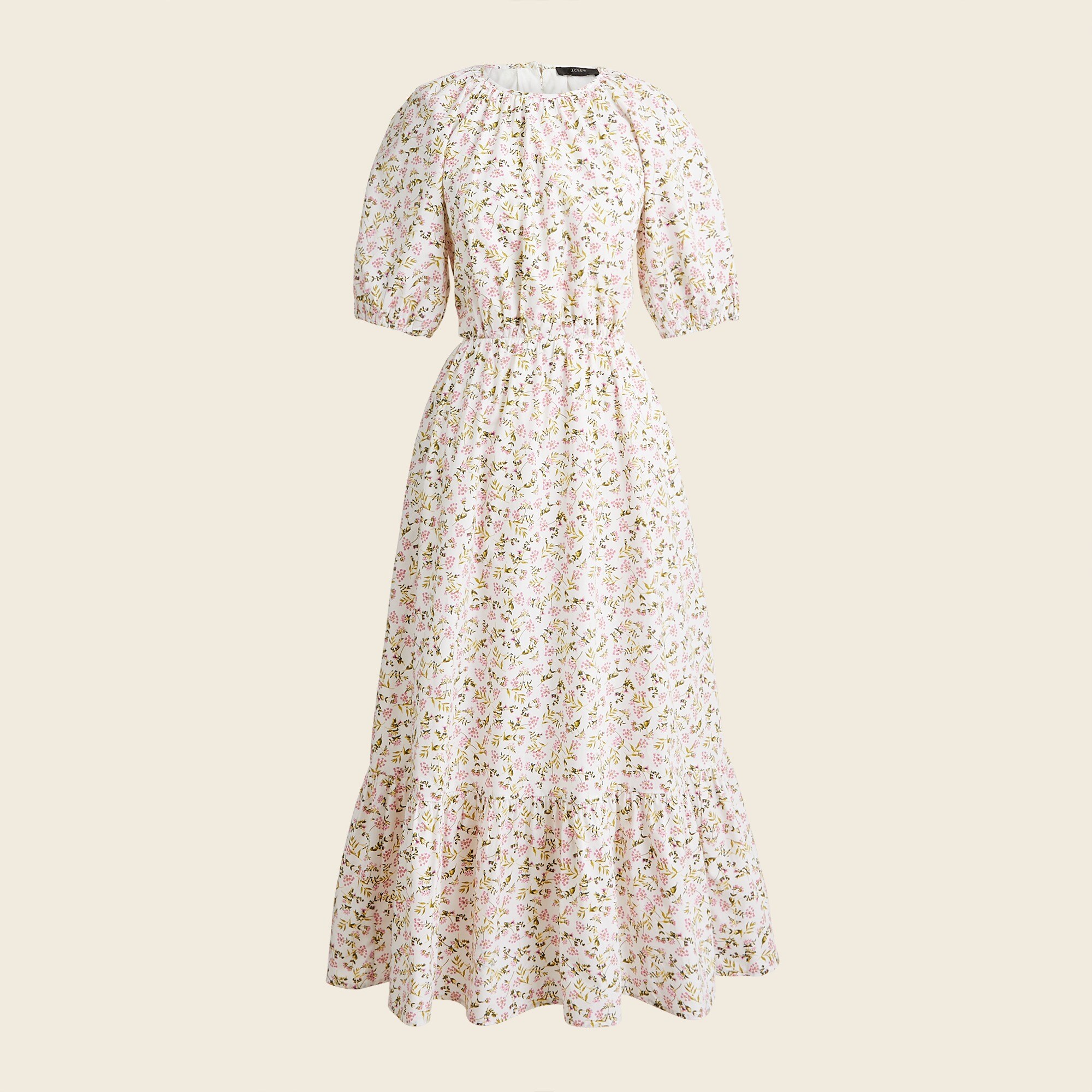 Side-cutout cotton poplin dress in meadow floral