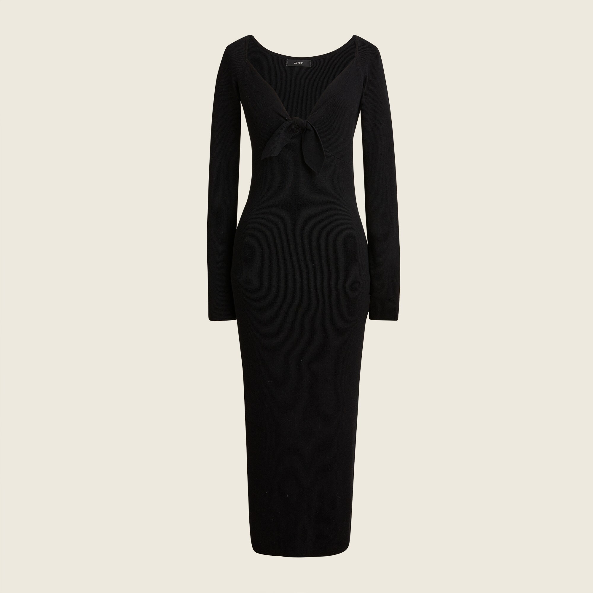 Ribbed tie-front sweater-dress