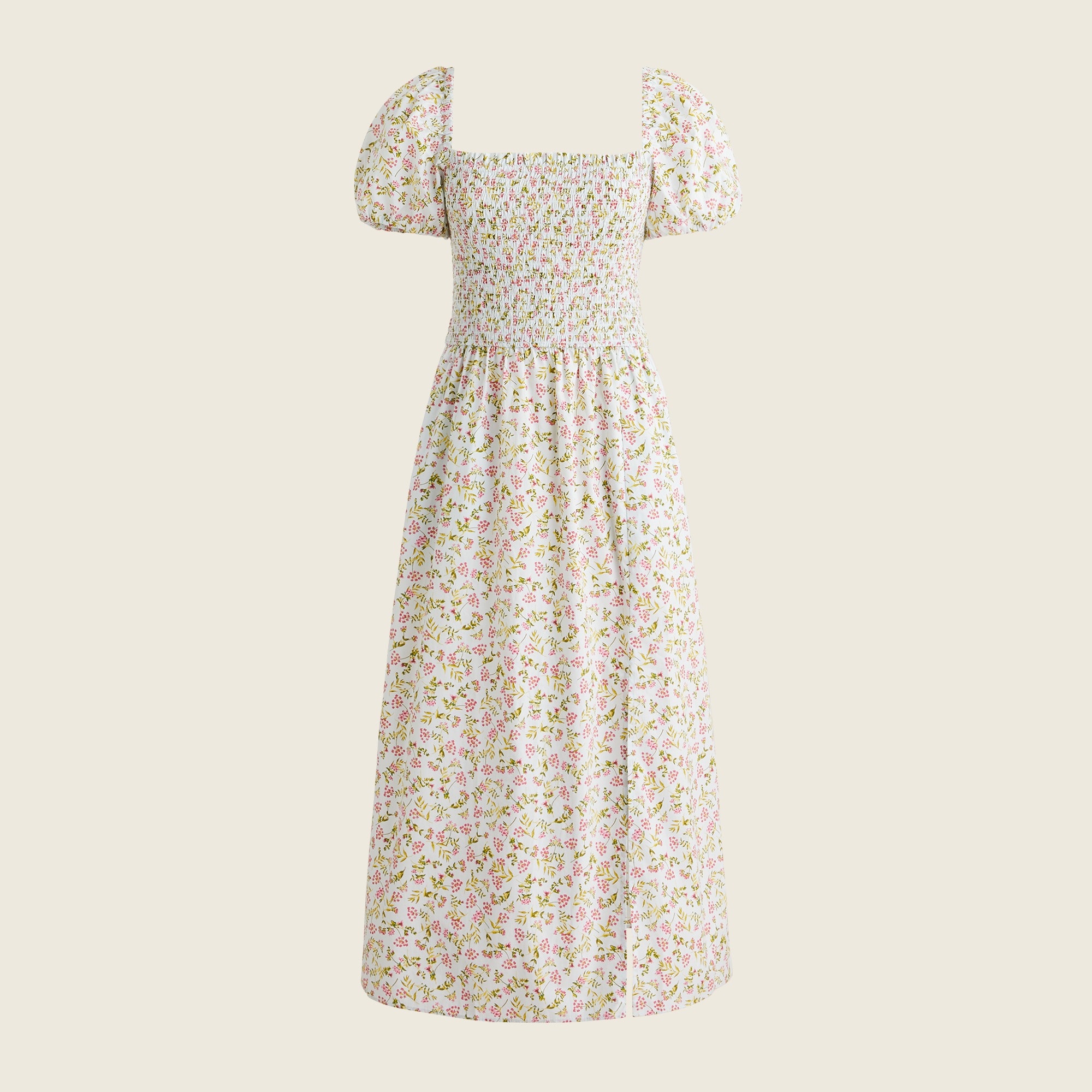 J.Crew: Short-sleeve Smocked Dress In Meadow Floral For Women