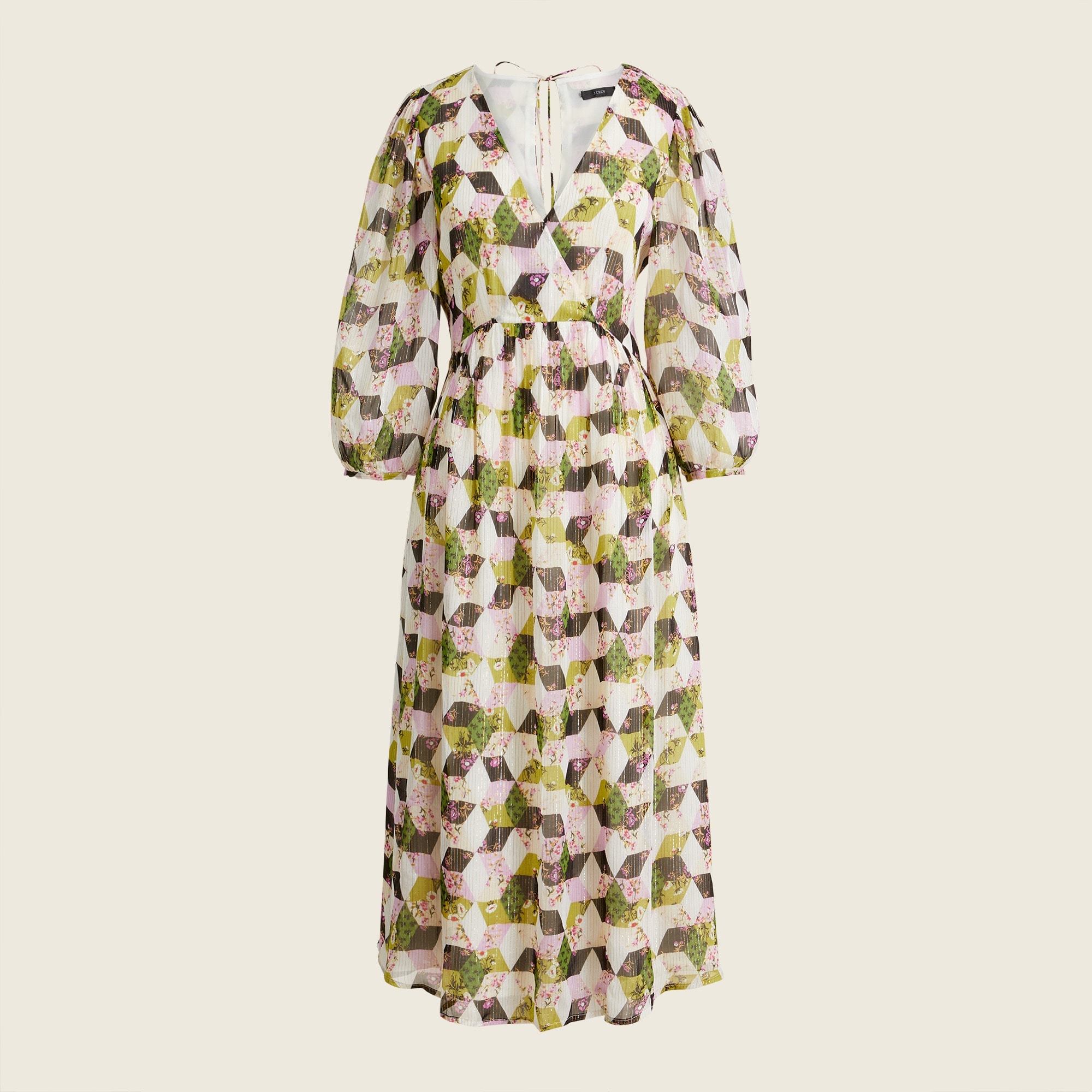 J.Crew: Lurex® Chiffon Midi Dress In Patchwork Print For Women