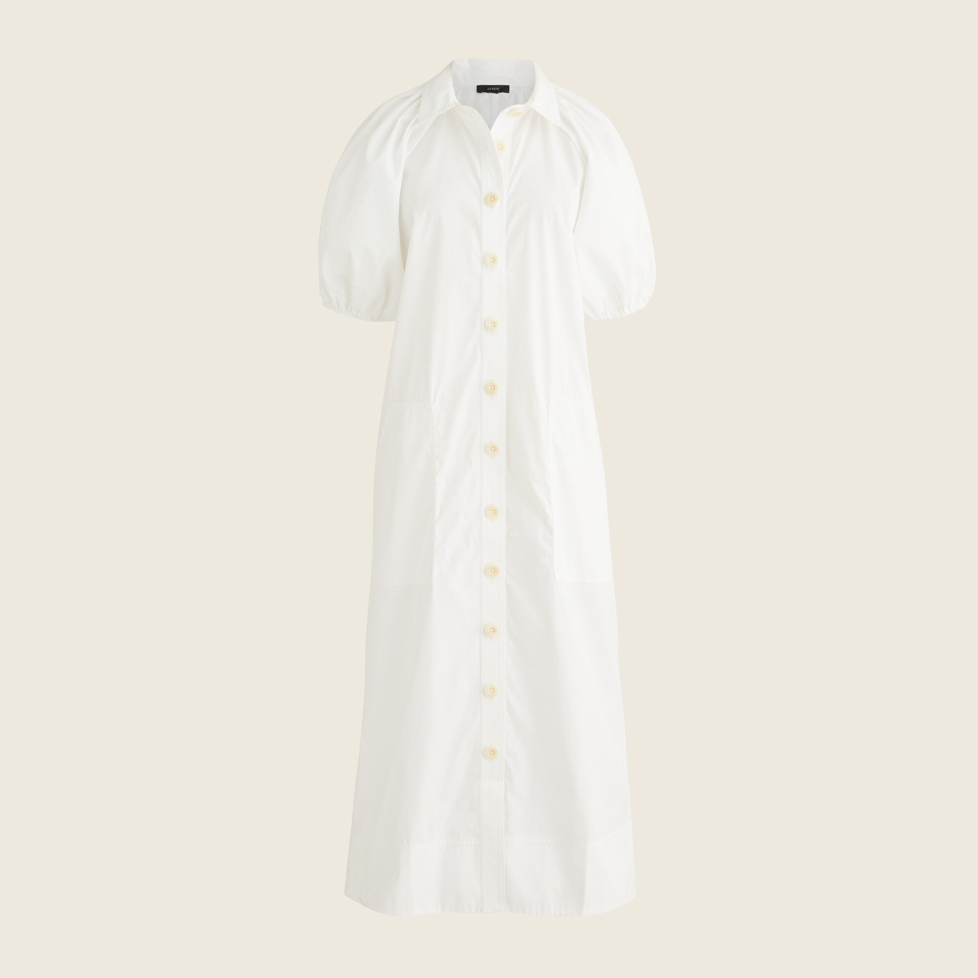 Collared cotton poplin maxi dress