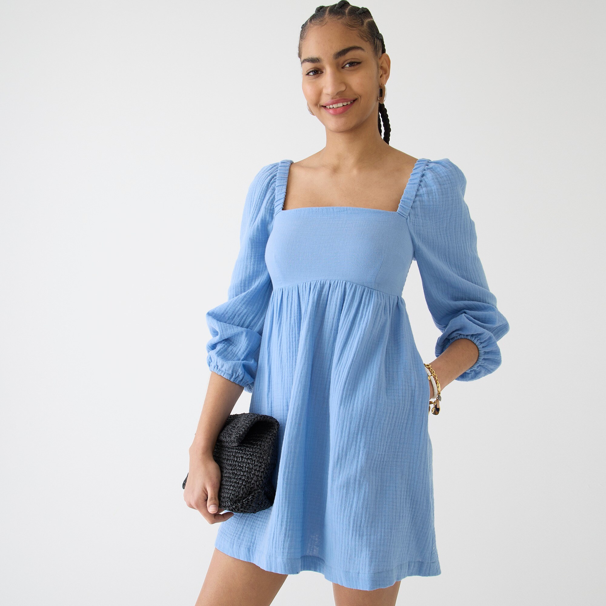 J.Crew Squareneck Soft Gauze Dress For Women
