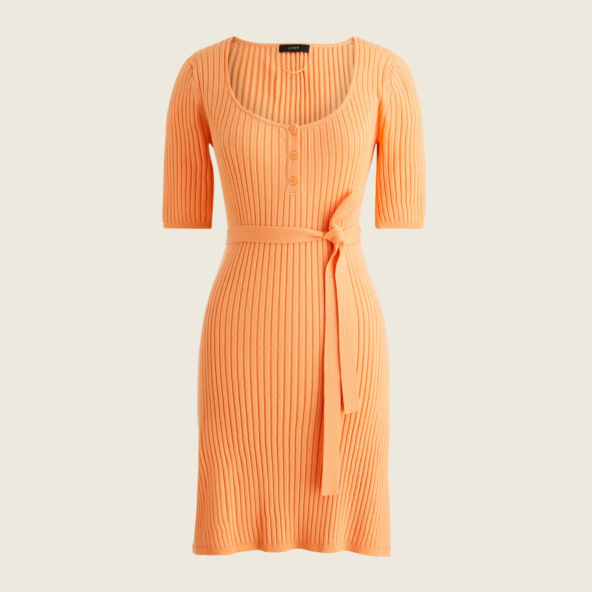 Belted mini sweater-dress