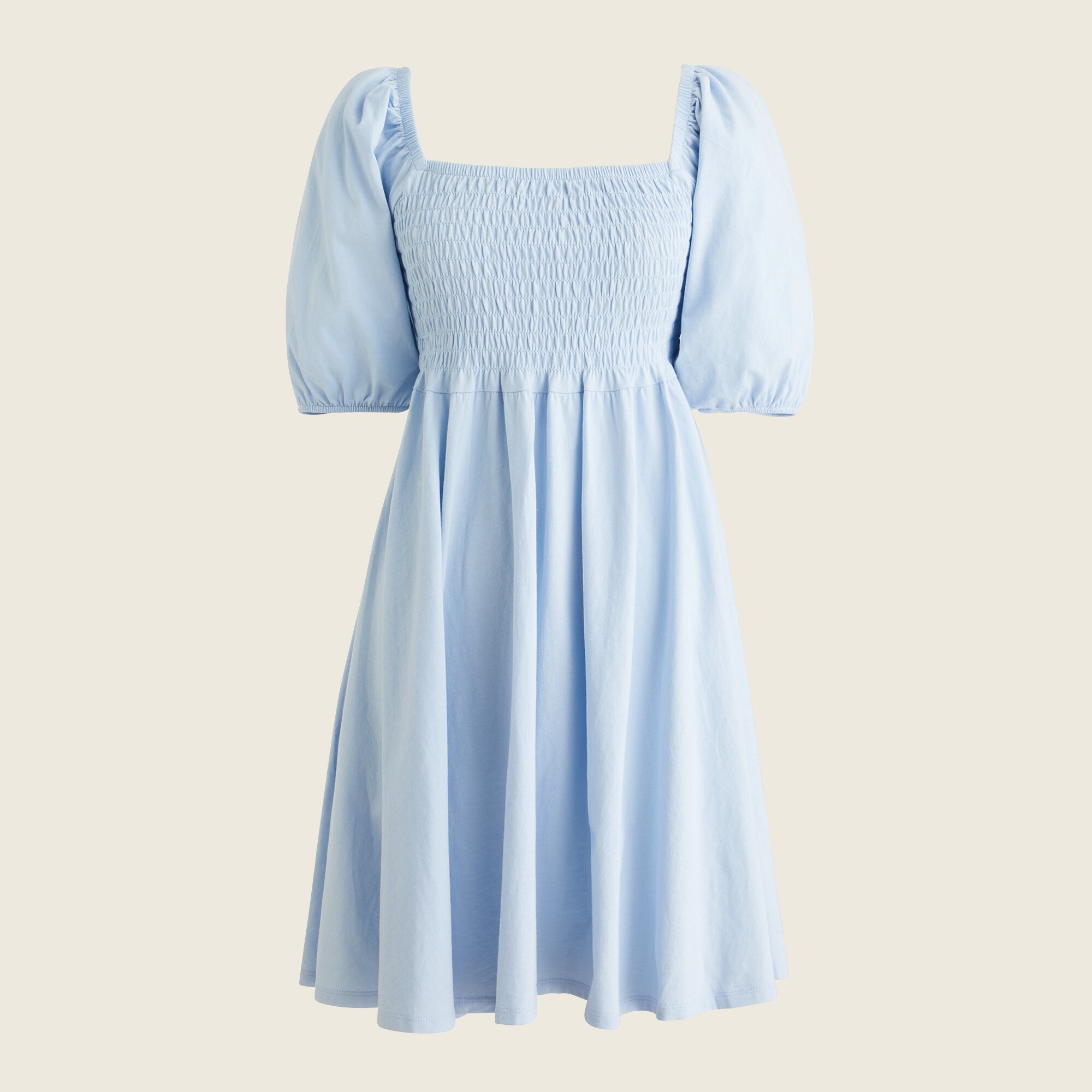 Broken-in jersey smocked babydoll dress