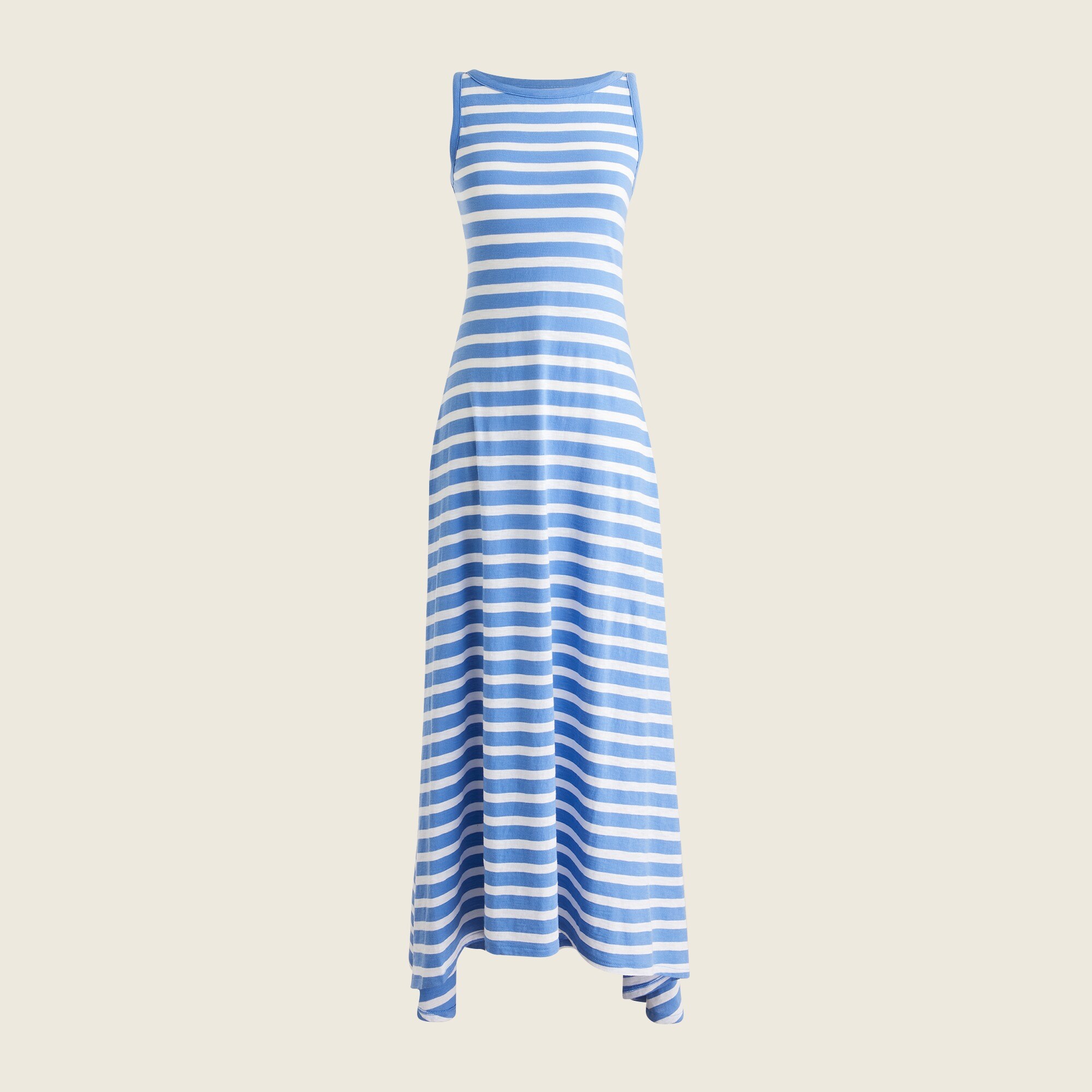 j crew blue and white striped maxi dress J Crew Garratt Blue White Striped Maxi Poplin Tiered Cotton Ruffle Dress  Size 00